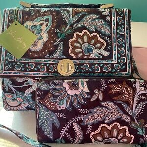 Vera Bradley Julia Java Blue Paisley Crossbody Bag w/wallet (not VB) NWT